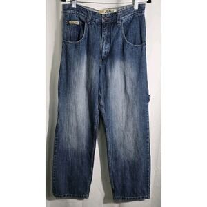 Vintage Y2K Paco Jeans Embroidered Baggy Blue Skater Jeans Size 32x32